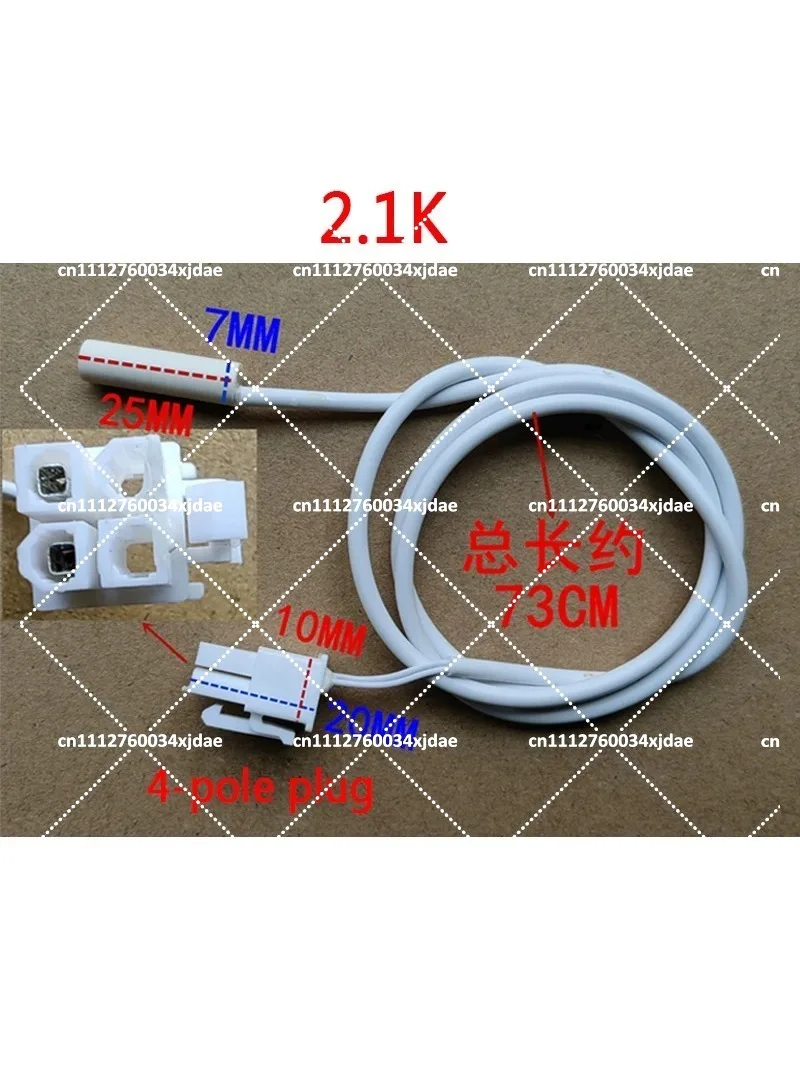Universal Refrigerator Temperature Sensor 2.1K 5K 10K Replacement Probe for Freezer Fridge