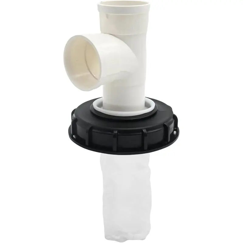 T19C IBC Tote Cover DN150-165Mm Vertical Tee For 275 Gallon Water Tanks With Filter