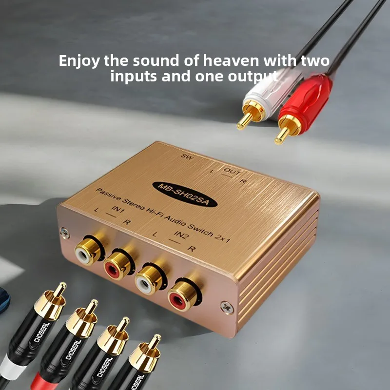 

Коммутатор 2-в-1-выход Аудиофильский класс без потерь HIFI Аудиоконвертер 2-в-1-выходов RCA Двунаправленный выход «два в одном»