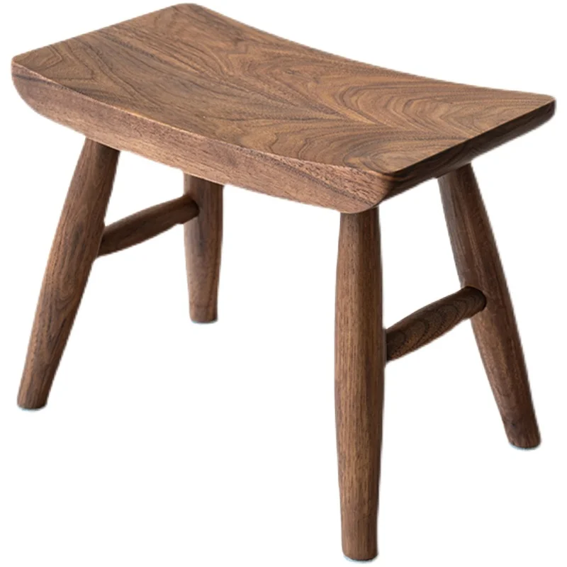 Taburete cuadrado de madera de nogal para niños, taburete de superficie, taburete de comidas americanas, Banco de madera real pura, sillas altas,