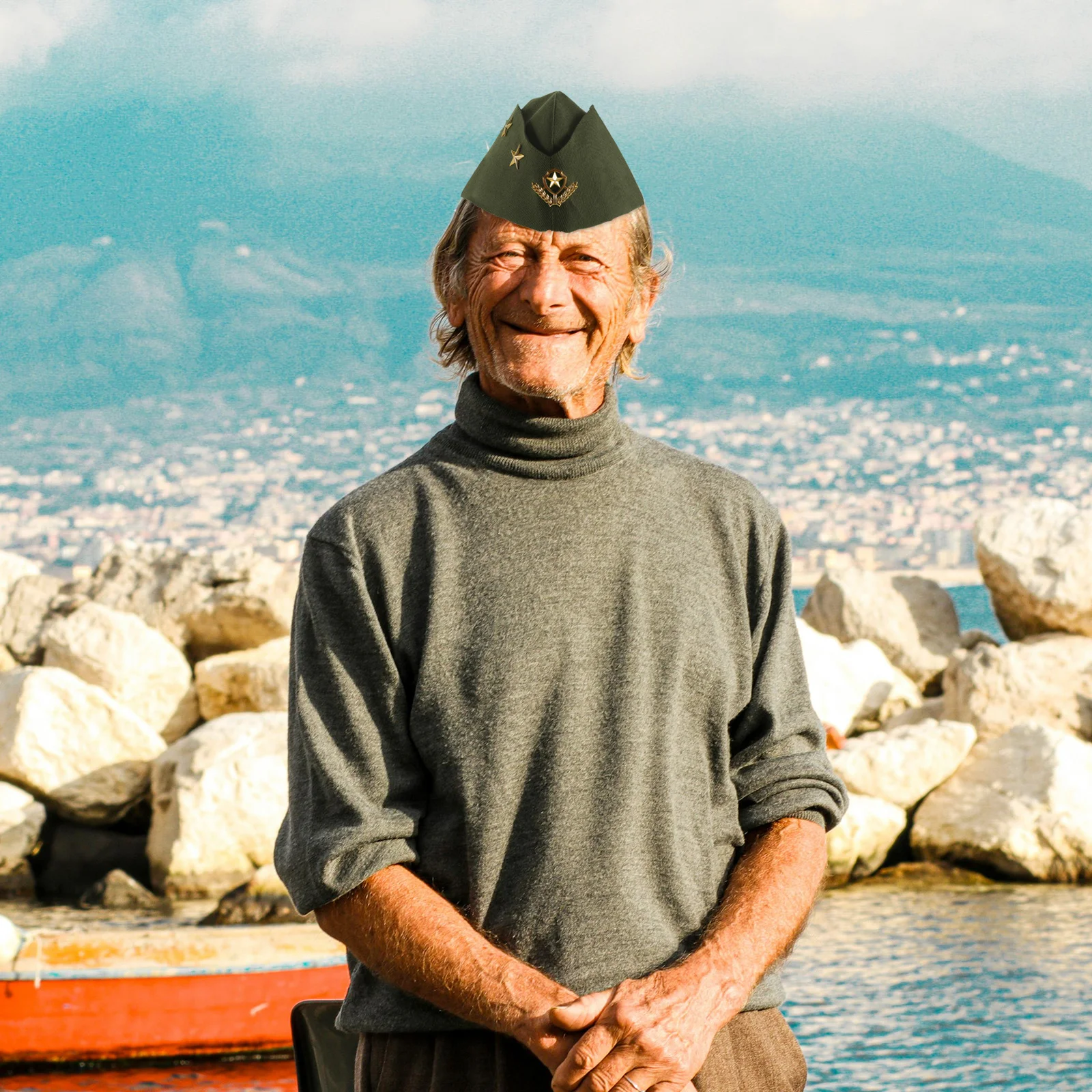 세일러 댄스 모자 군용 그린 밀색 베레모 군사 모자 가을 공연 파티 스퀘어 댄스 워터 솔저 팬용