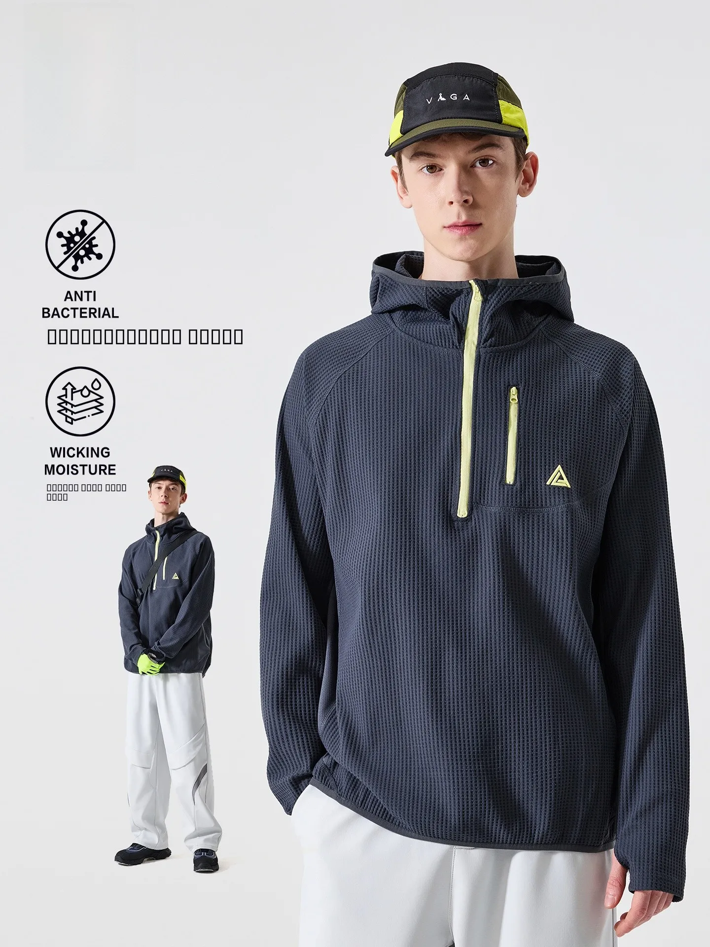 

LAZY DAY Outdoor Leisure Long Sve T-irt Men's Loose Fit f Zip Moisture ng Qui Dry Polyester Fiber Antibacterial