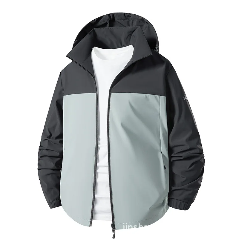 

Мужская ветрозащитная куртка для бега, толстовка на молнии с капюшоном для пеших прогулок и тренажерного зала, легкий быстросохнущий пуловер, рубашка, тренировочная куртка