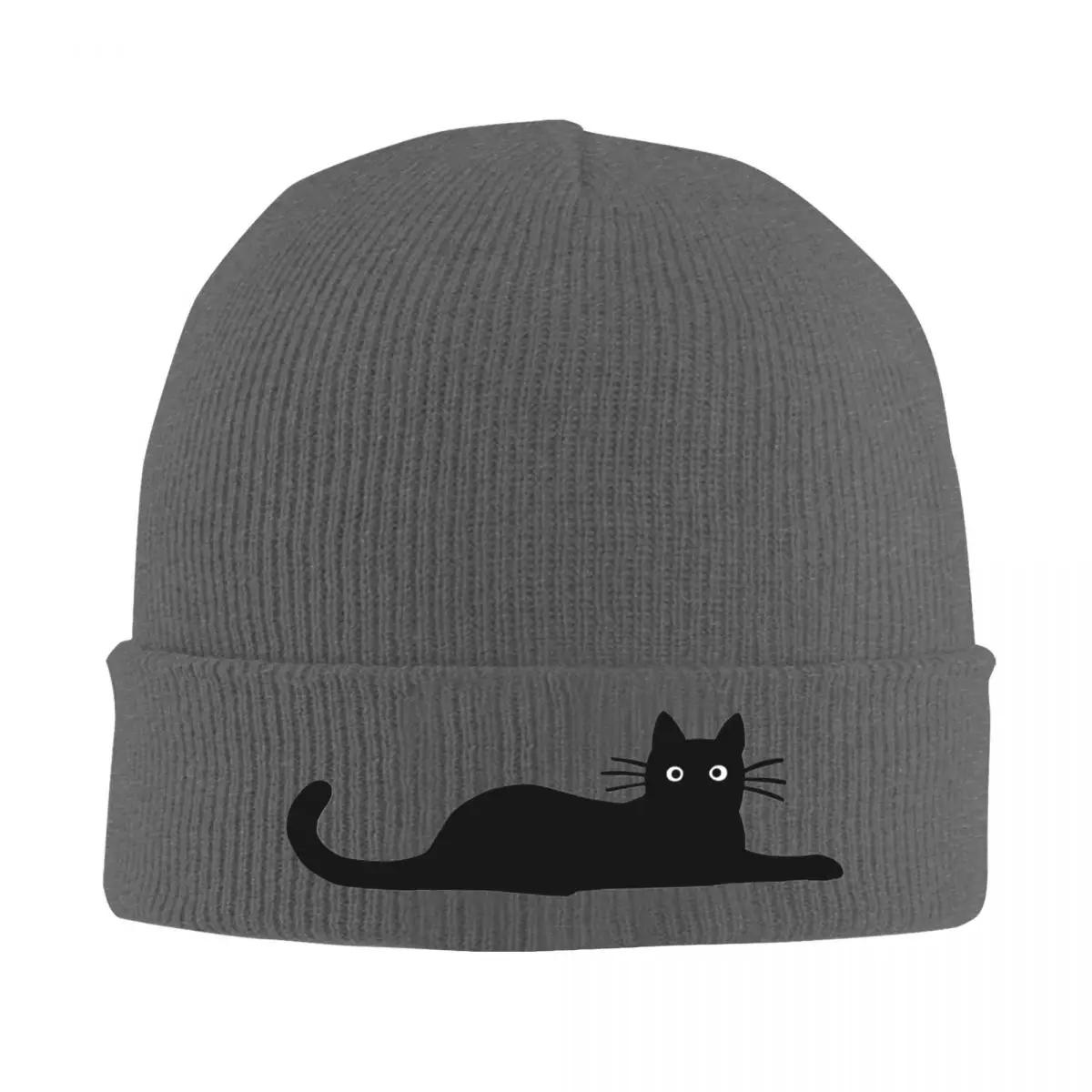 Chapeau de chat noir pour hommes et femmes bonnet chaud, bonnets d'extérieur casquette hip hop automne hiver adulte