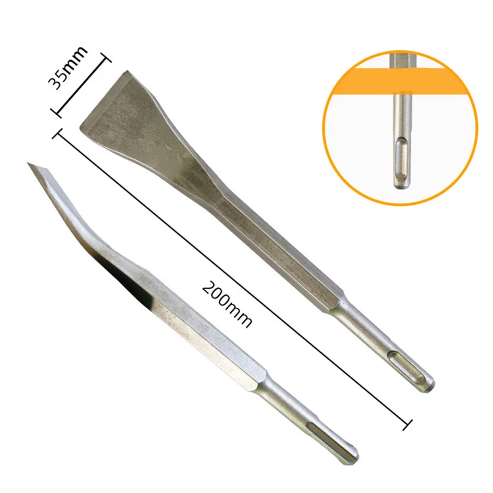 Punta per scalpello per pala 1 pezzo 45 #   Manico quadrato con testa di prelievo elettrica a gomito in acciaio al carbonio per scalpello curvo con martello elettrico