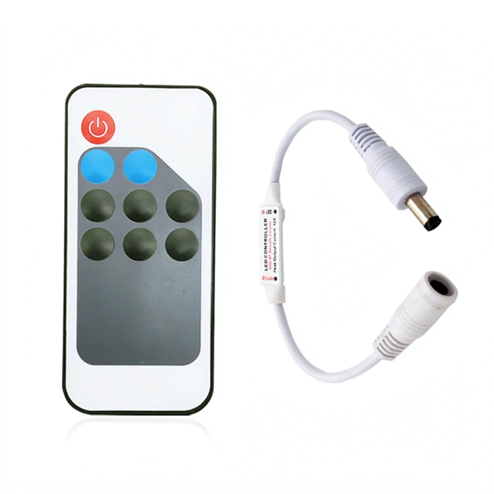 Adjustable RF Wireless LED Dimmer Controller For Single Color Light Strips Remote Control Lighting System Accessories Unit