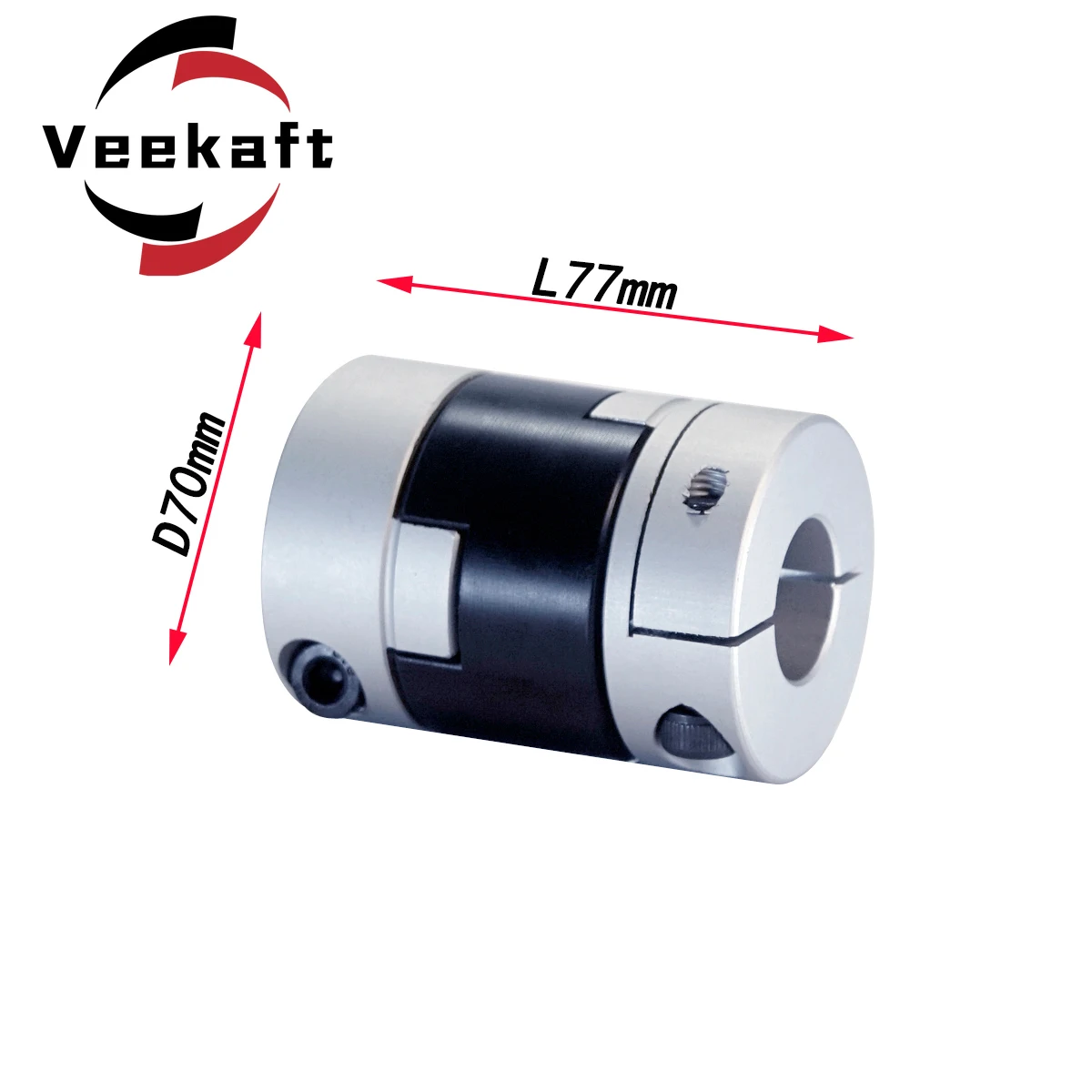 Veekaft Oldham Slider Coupling D70L77 High Torque Low Inertia Screw Type Slider Coupling For Motor Connector CNC Drive Shaft