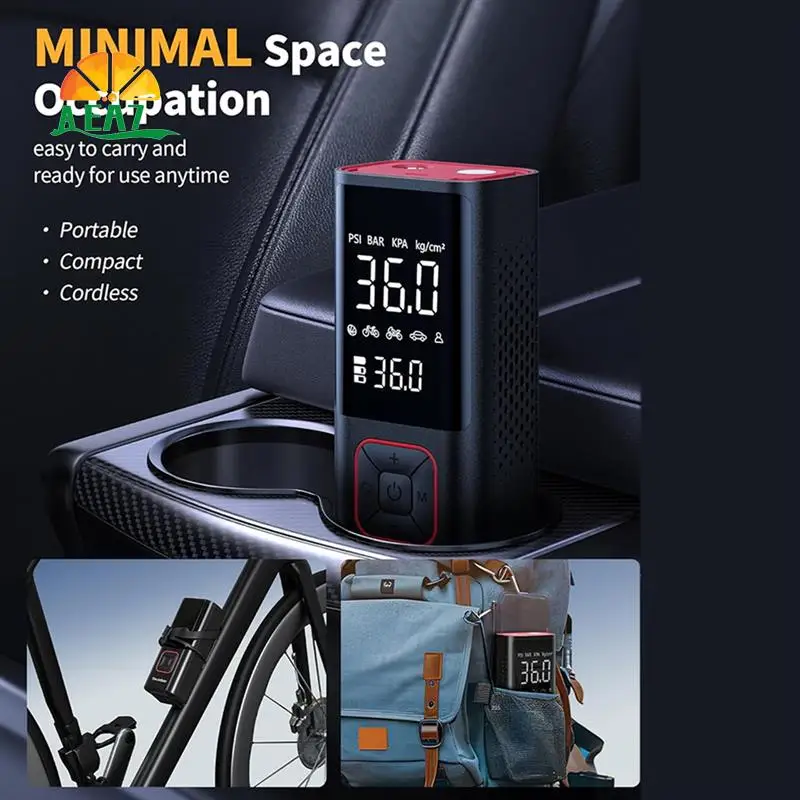 

AEA7-Portable Tire Inflator - 150PSI Cordless Air Compressor With Auto Shutoff LED Light
