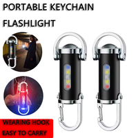 Portable Mini Keychain COB Flashlight Outdoor High-power Pocket Torch Rechargeable LED Flashlight for Camping Emergency Light