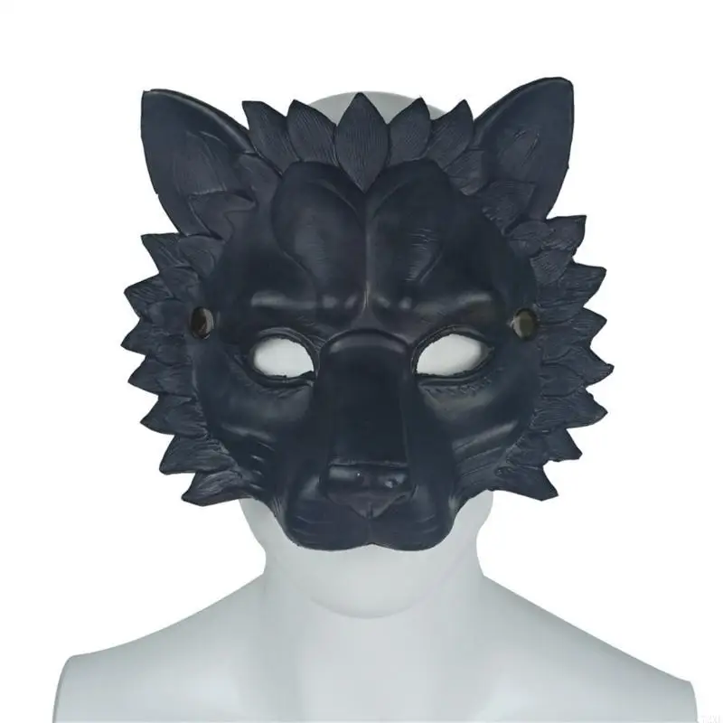 

72XE Elegant Lion Mask Face Dark Series Animal Half Mask Stage Costume