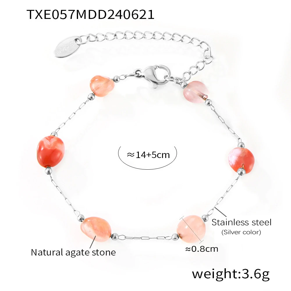 Women's Irregular Purple Natural Stone Necklace Bracelet Set