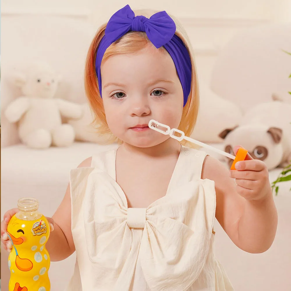 10/20 Stück weiches Strick-Bogen-Stirnband-Set für Babys, süßes Säuglings-Kleinkind, elastische Nylon-Kopfwickel, Bänder, Kopfbedeckung, Haar-Accessoires – Detail 1