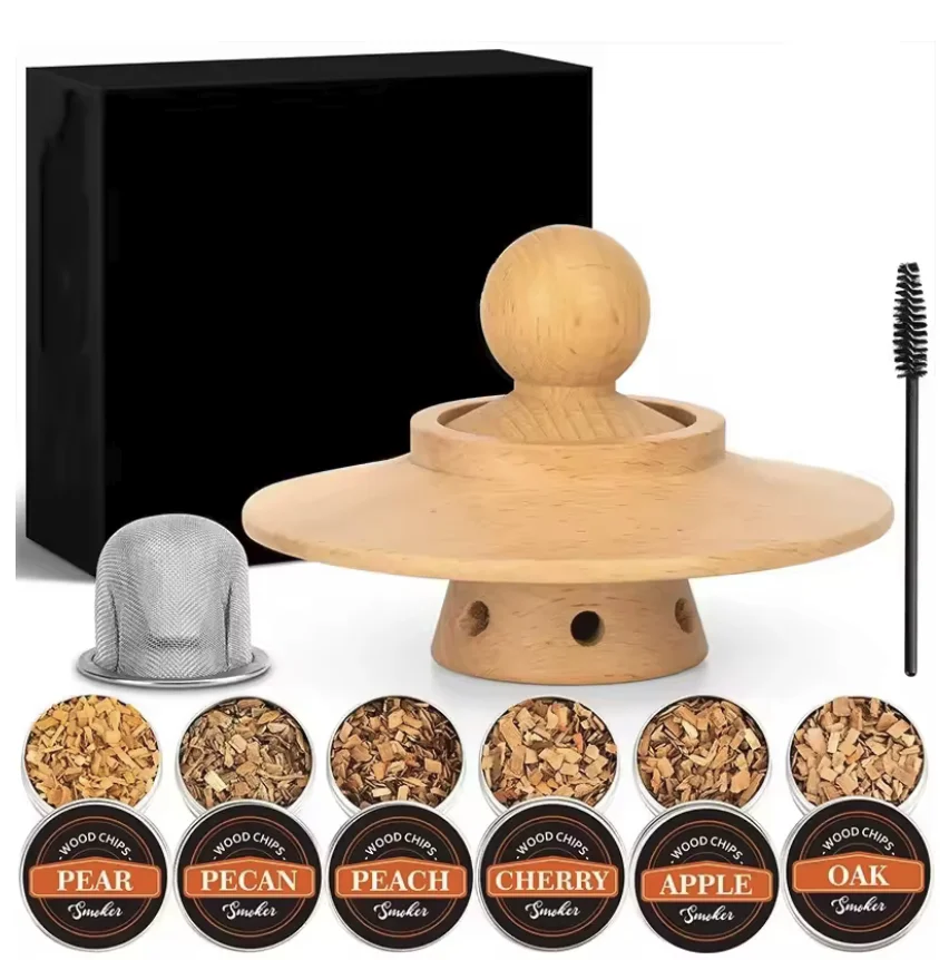 Whiskey Roker Kit met Hout Chips-6 Smaken Ouderwetse Drink Roker Zetgroep voor Cocktails Verjaardag Bourbon voor Geschenken