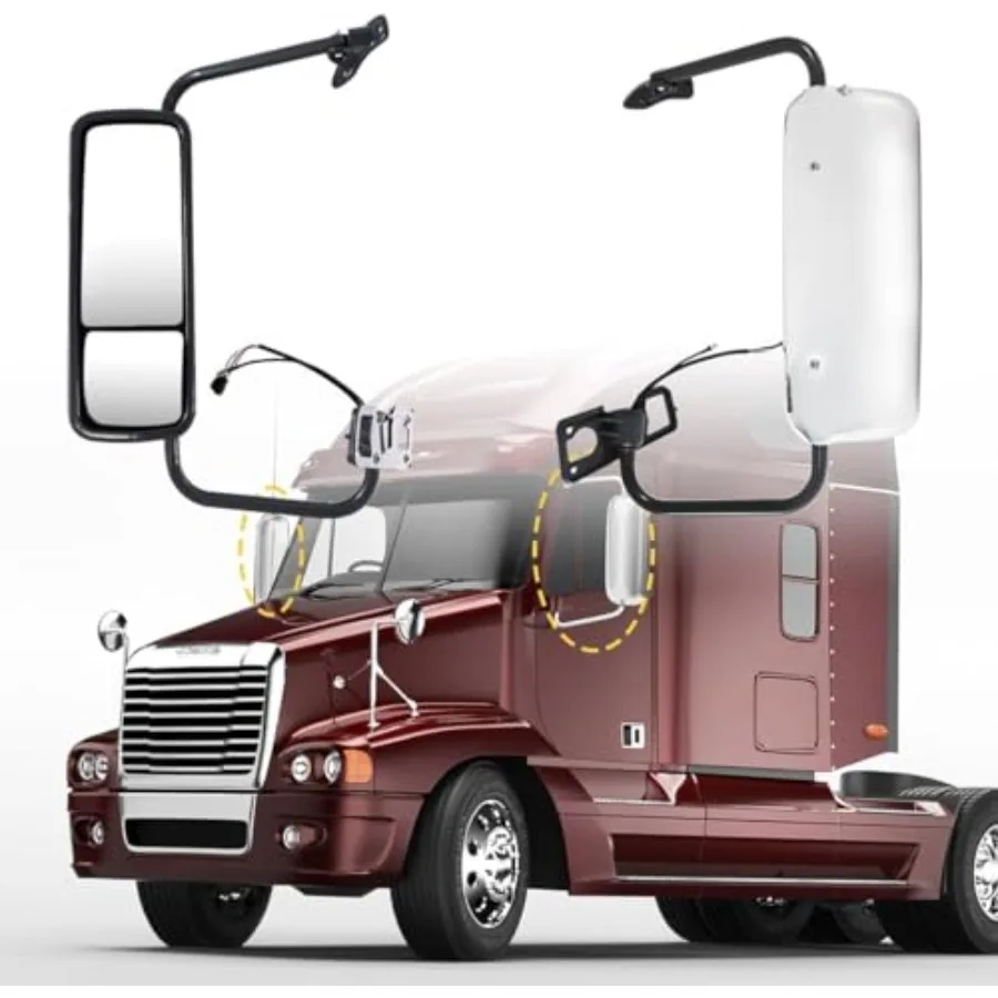 

Хромированное левое зеркало двери с электроподогревом для бокового зеркала грузовика Freightliner Columbia Freightliner Century 1996-2017 гг.