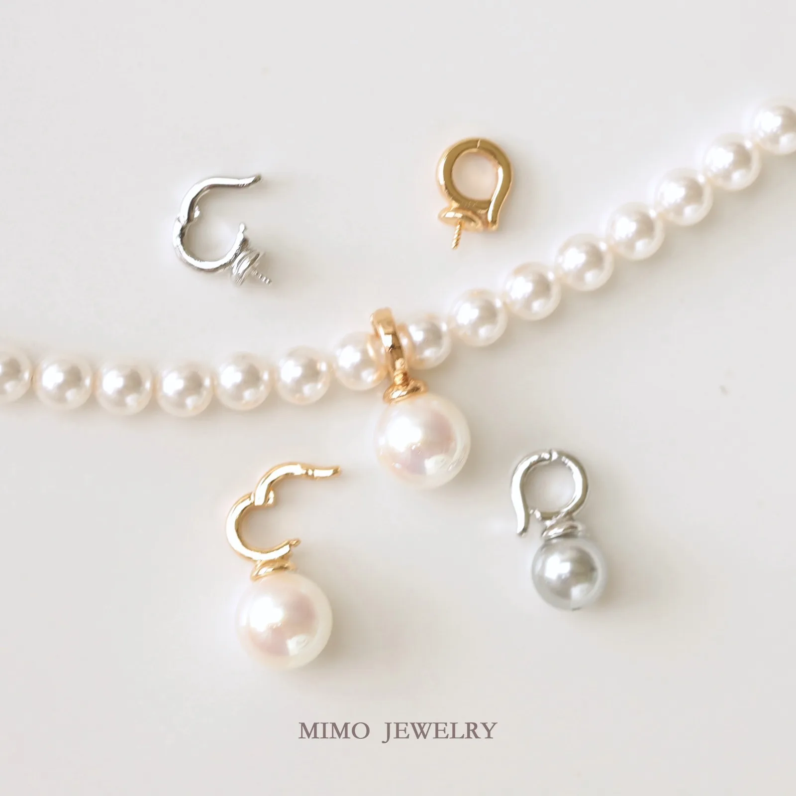Extremely Useful Two-color Detachable Pearl Charms Pendant Supplies DIY Hand Brass Gold Plated Accessories