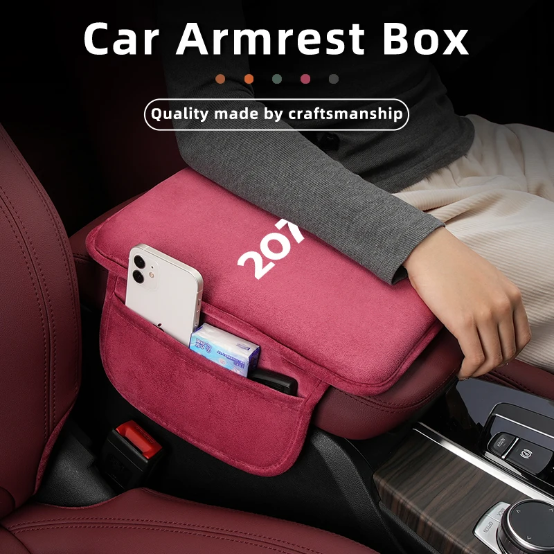 

Автокресло/центральная консоль, замшевый коврик для подлокотника, аксессуары для Peugeot 207 308 3008 206 307 208 407 508 2008 5008 107 106 205 4