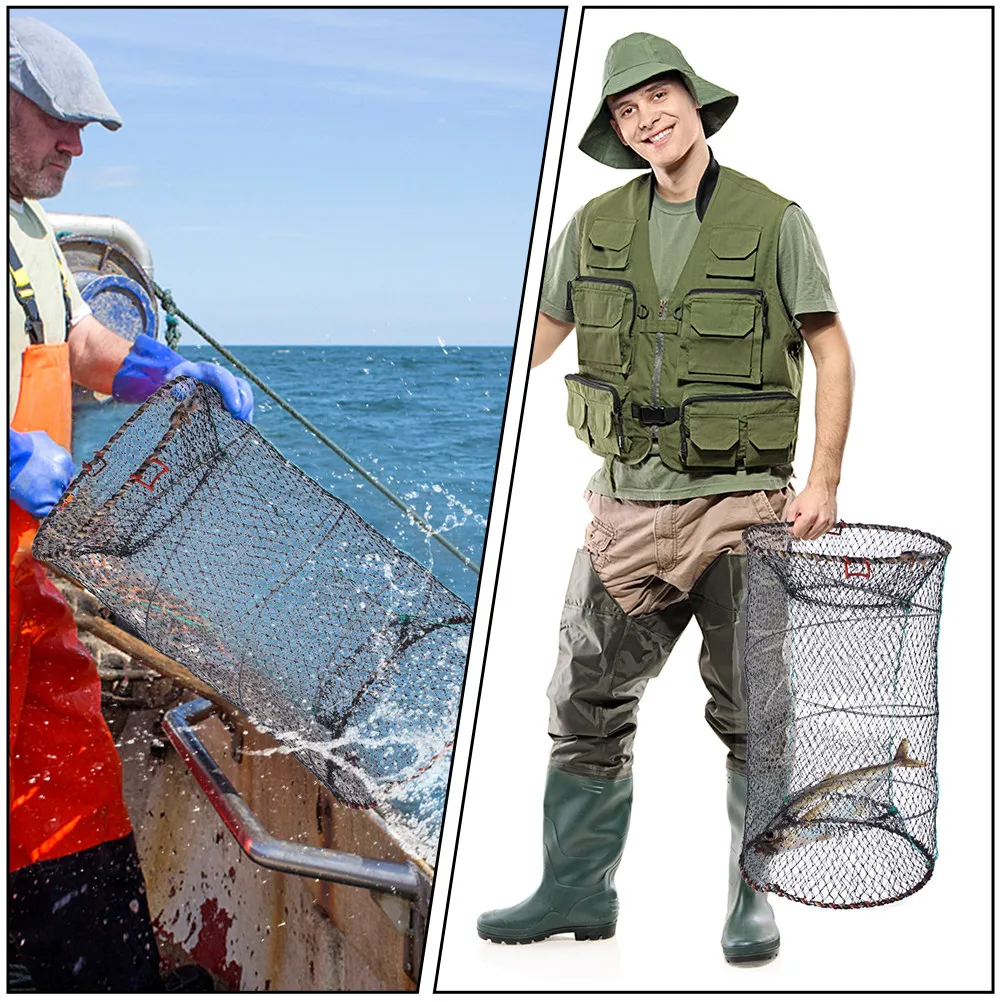 

2Pcs Convenient Bait Traps High-Class Materials Folding Design Easy to Use for Outdoor Fishing Supplies Fishing Trap