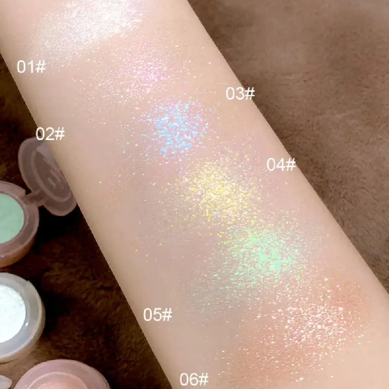 Paleta de sombra de ojos con textura de patata, resaltador monocromático de diamante nacarado en polvo, ilumina los ojos brillantes, cosméticos de maquillaje