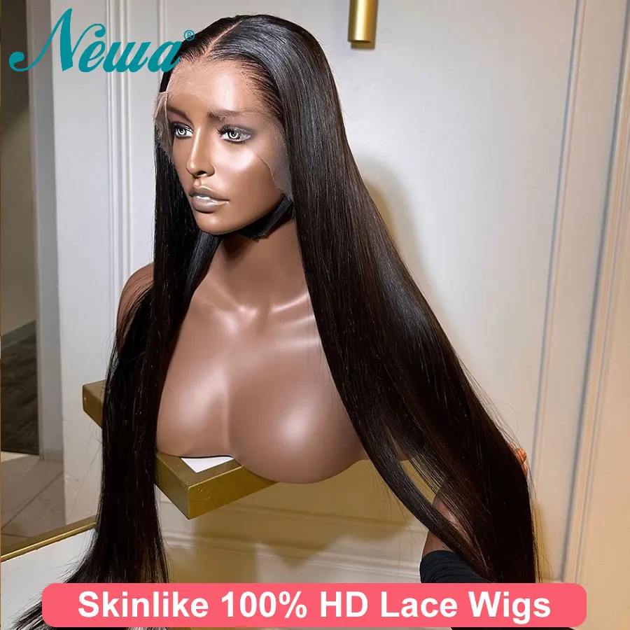 34inch Silky Straight HD Lace Wig 250% Density Pre Plucked Human Hair 13x6 HD Lace Frontal Wig Ready To Wear Glueless 5x5 HD Wig