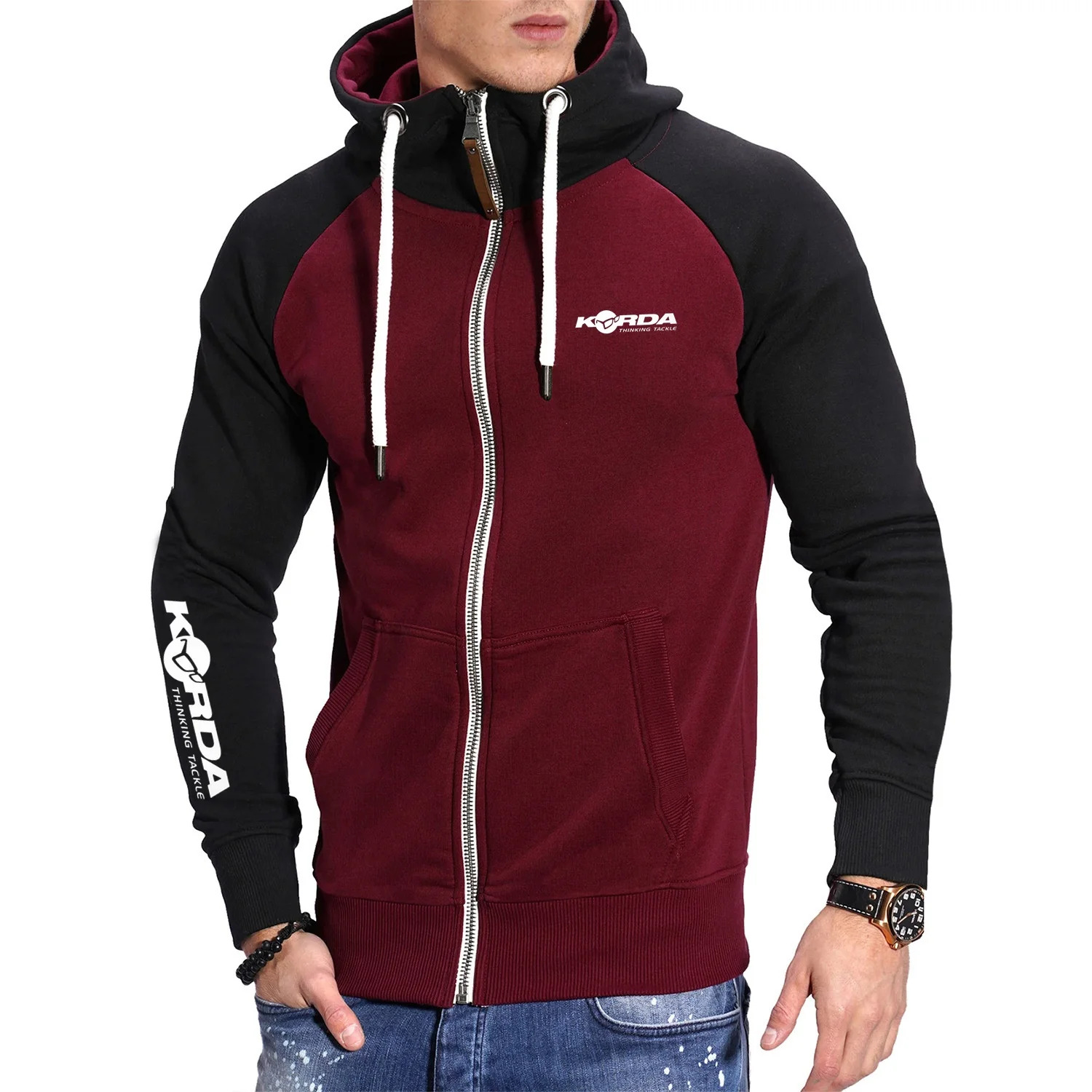 Homens diários casuais com capuz streetwear casacos dos homens moletom jaqueta korda inspirado homenagem lã quente agasalhos