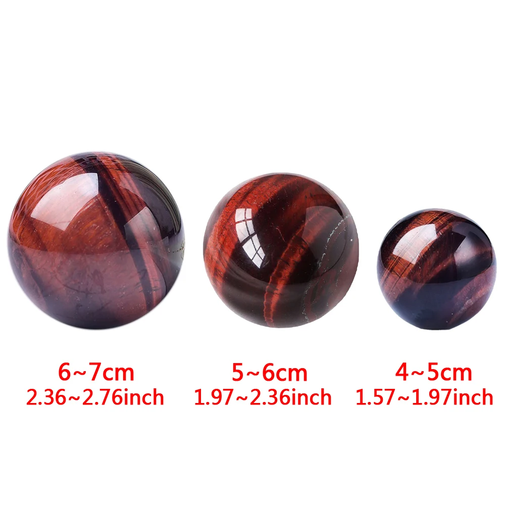 4-7cm Natural Crystal Ball Red Tiger Eye Stone Polished Round Ball Reiki Healing Divination Home Decoration Beautiful Souvenir