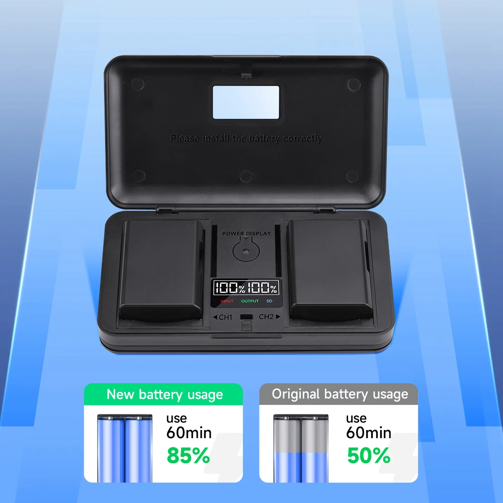 PALO EN-EL14 EN-EL15 EN-EL25 EN-EL3E EN-EL9 LCD Smart Charger Case Multi-function Battery Storage Box for Nikon Camera Battery