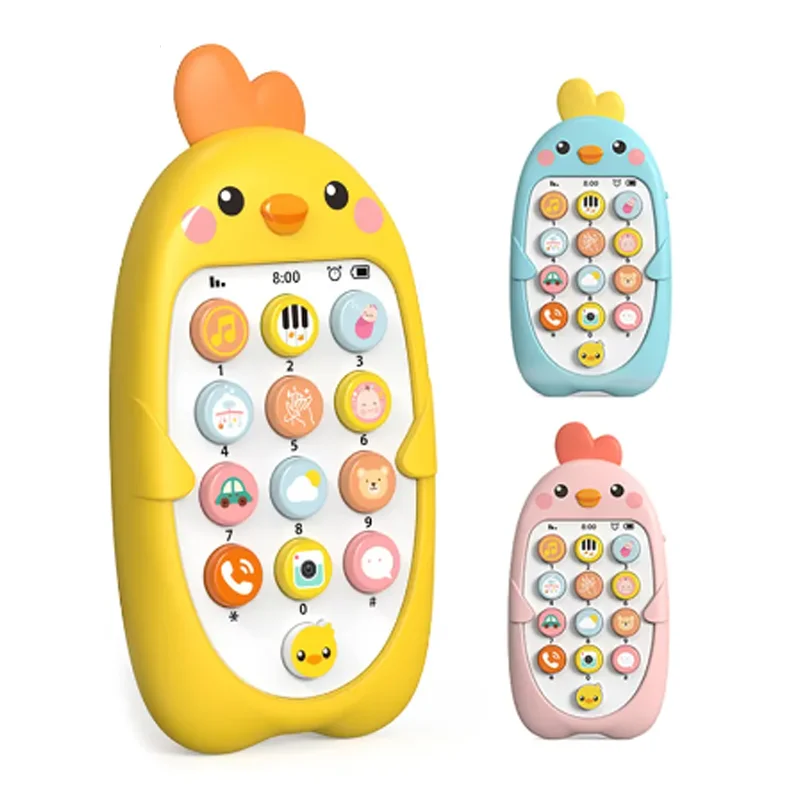 Puzzle bilingue avec lumière et son pour bébé, jouet de téléphone portable, batterie incluse, dessin animé, illumination, éducation précoce