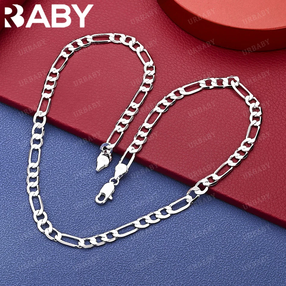 

URBABY 925 Sterling Silver 40-75cm 6mm Chain Necklace For Men Creativity Gifts Street All-match Party And Daily Wear