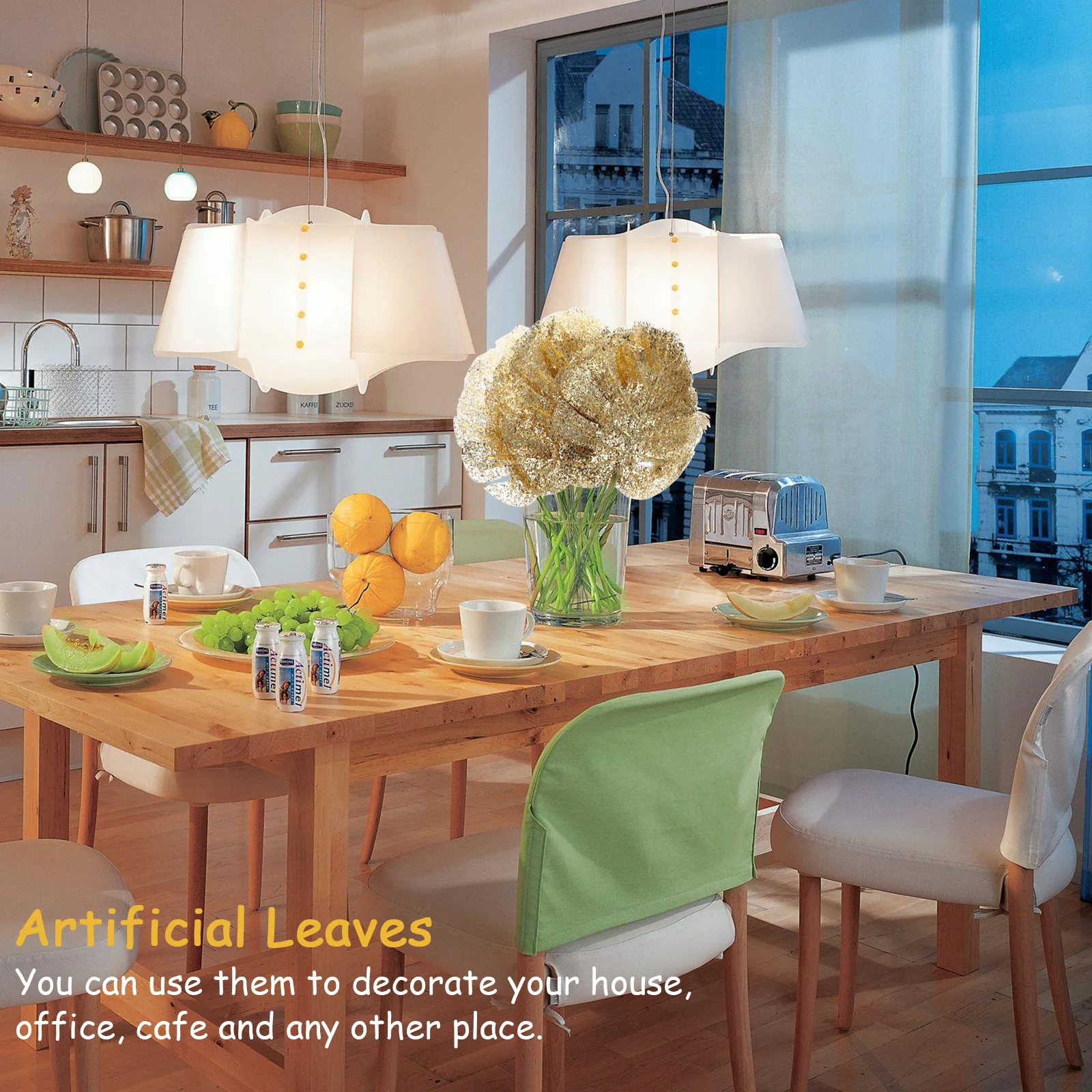 

20Pcs Artificial Monstera Leaf Decor Tropical Golden Palm Leaves Jungle Party Wedding Indoor Ornaments Faux Tropical Leaf