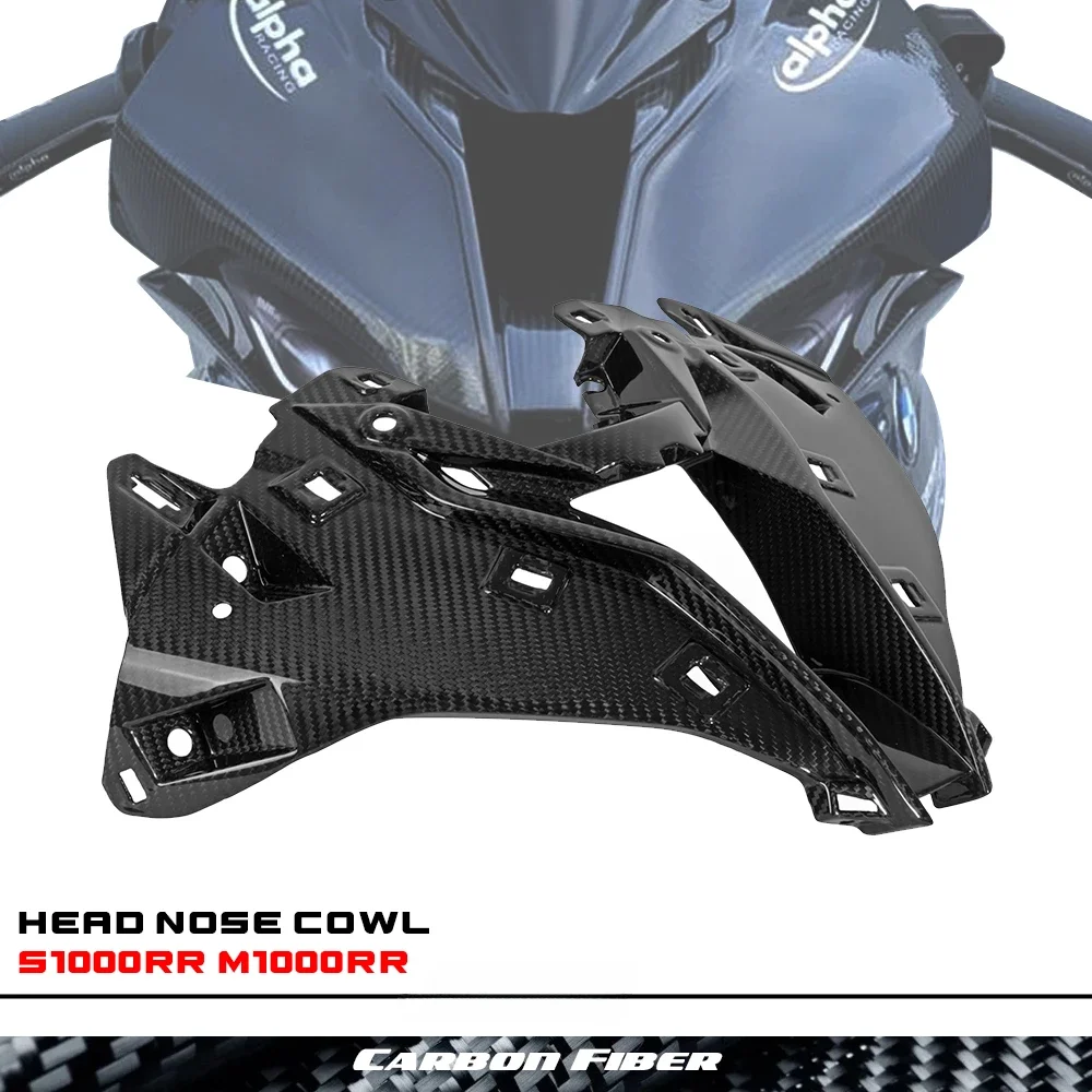 

For BMW M1000RR S1000RR S 1000RR S 1000 RR 2019-2023 100% Carbon Fiber M1000RR Head Nose Cowl Motorcycle Fairing Twill Gloss