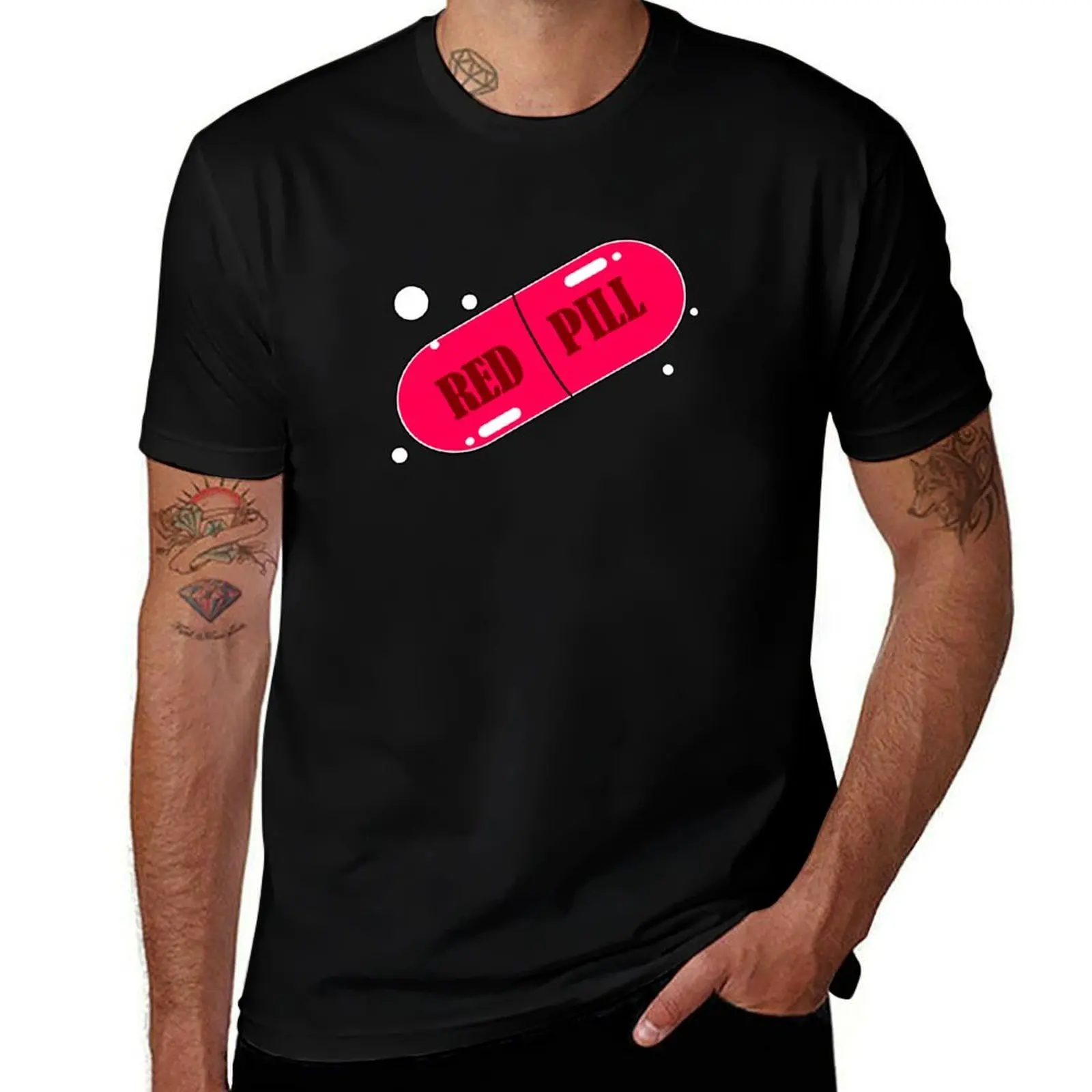 Red Pill T-Shirt Casual Fashion Print Tee Top T-Shirt