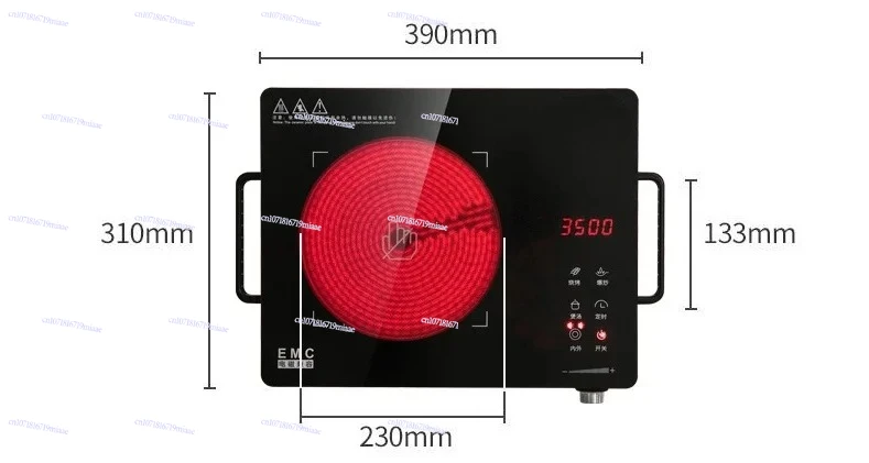 

New 2600/3000/3500W Power Super Mute Electric Ceramic Stove Double Infrared Electromagnetic Oven Electric Ceramic Heater Digital