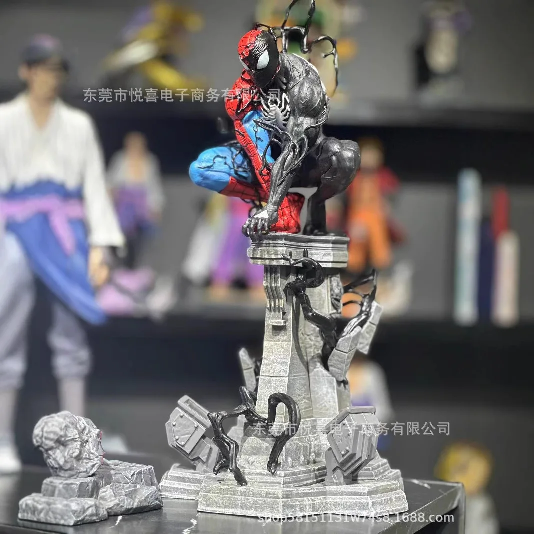 Light Piderman Venom Symbiote Figure Spider Man Figures Venom Figurine Pvc Desktop Decoration Model Doll Toys Christmas Gift view 4