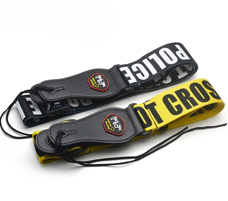 

Police Line Gutiar Strap Adjustable Acoustic Guitar Strap bass Black-Yellow