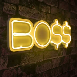 Boss Neon Sign Wall Decoration Handmade Wall Art Custom Neon Sign Studio Bar Creative Personality Neon Fonts Glow Night Light