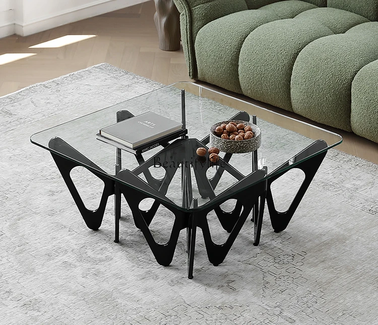 

Italian Minimalist Creative Butterfly Coffee Table Living Room Home High-End Villa Glass Tea Table