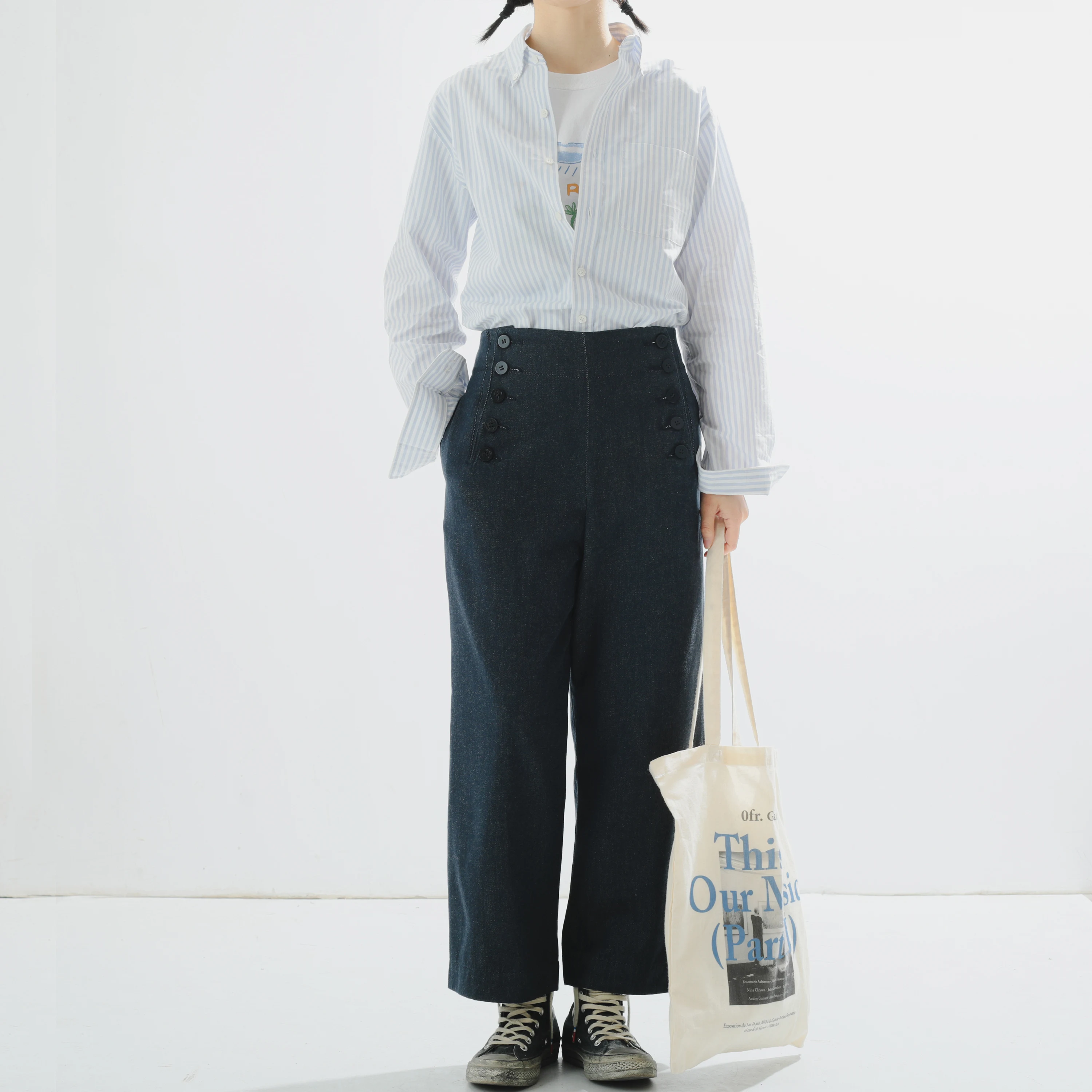 

Джинсы с высокой талией, удобные, мягкие, из денима, в стиле ретро, темно-синие, прямые, из хлопка, для девочек-подростков и студенток