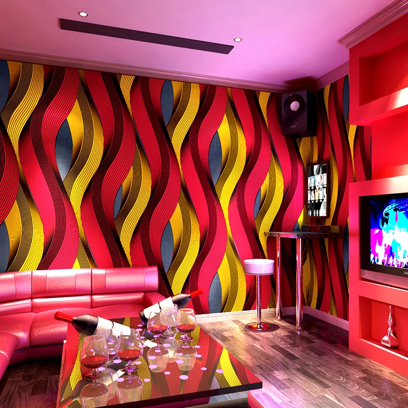 

Wallpaper 3D Wall Covering for KTV Disco Dance Hall Corridor 53cm x 9.5m Flashy White Red Khaki Blue Purple