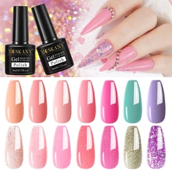 Moskany 30 Colors 8ML Nail Gel Polish For Drying Soak Off UV LED Semi Permanent Manicure Varnish DIY Glitter Nail Art Polish