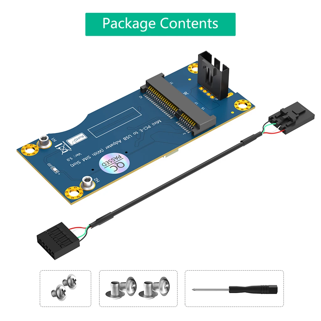 Mini PCI-E to USB Adapter With SIM card Slot for GSM GPRS 3G CDMA WLAN WWLAN HSPA MODEM GPS 4G WiMAX LTE Mini-Card to Desktop PC