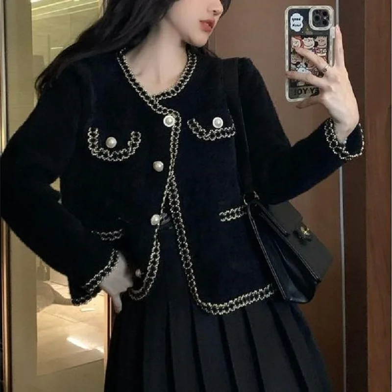 Cardigan women sweater 2026 new mink fleece knitted high-end fashion single breasted autumn winter women's sweater clothing