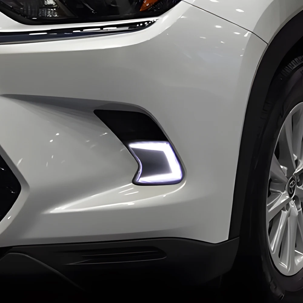 2024-2025 لتويوتا جراند لهايلاندر LED مصباح الضباب النهار تشغيل ضوء الجمعية أداة المصد الأمامي ترقية اكسسوارات السيارات