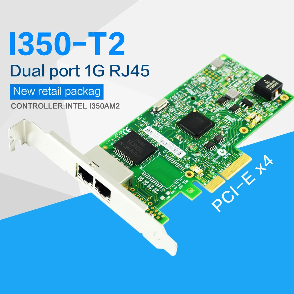 FANMI  I350-T2 PCI-E x4 Server RJ45 Dual Port Gigabit Ethernet for Intel i350AM2 1G Network Card