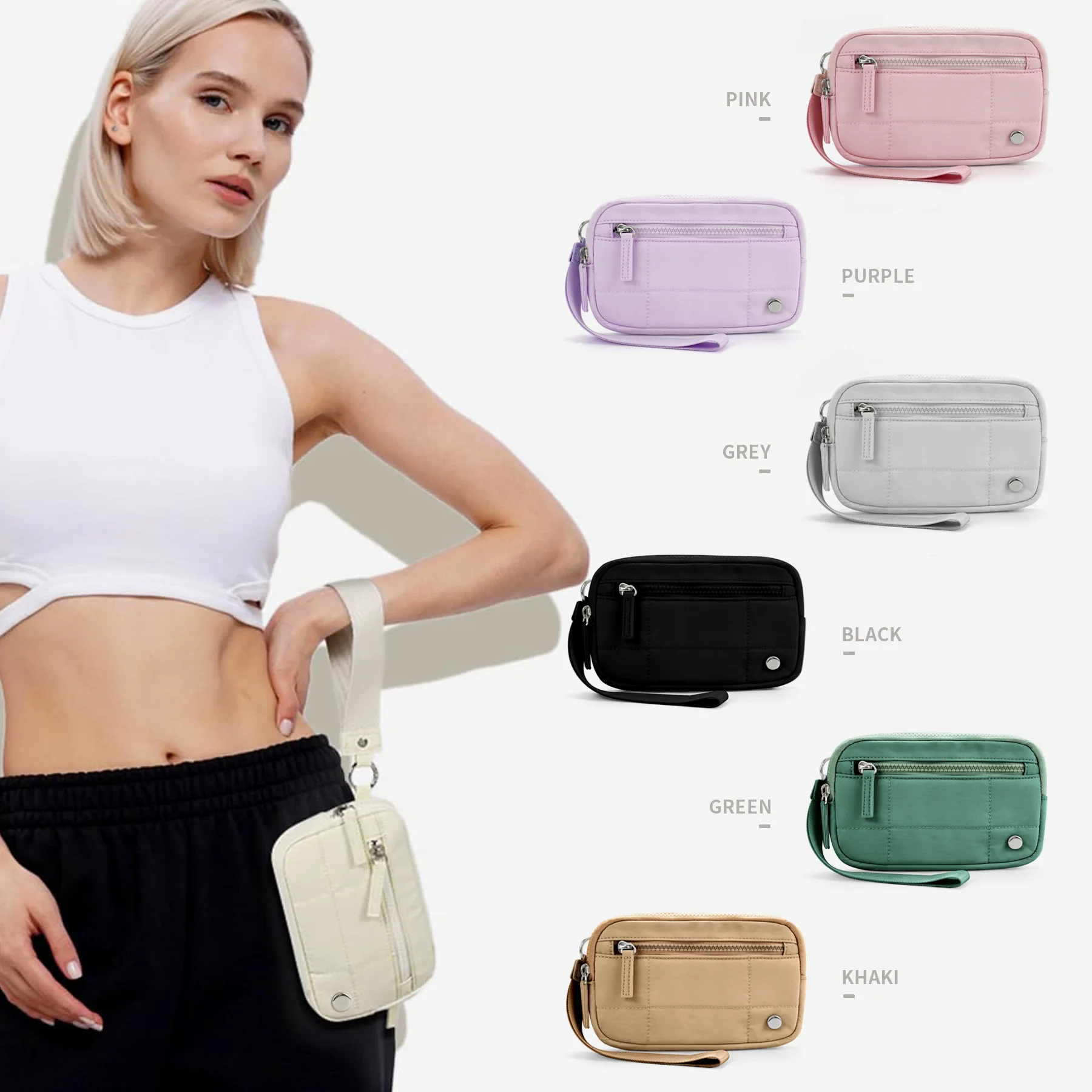 スポットルル-サイム防水ナイロンリストバッグ-レディースカードホルダー-おしゃれなコンパクト財布-女性用