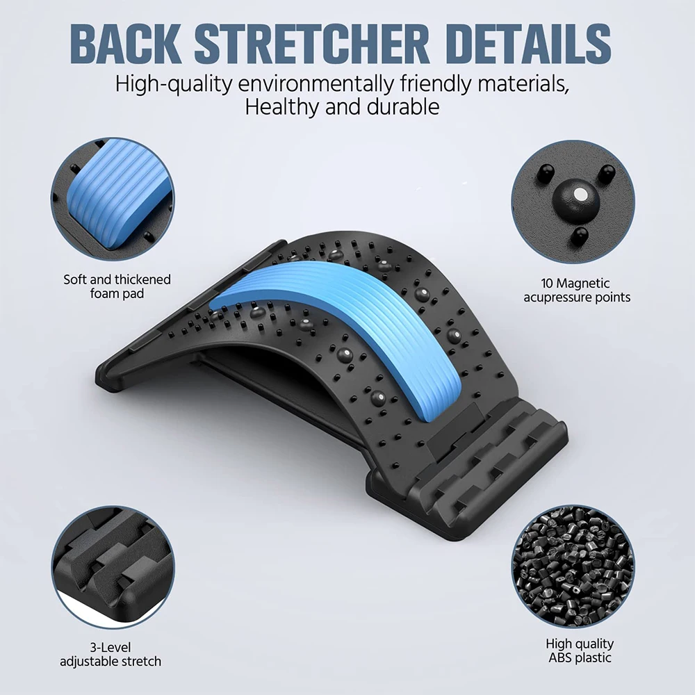 1 Piece Back Stretcher, Multi-Level Back Cracker, Upper & Lower Back Pain Relief Device for Herniated Disc, Sciatica, Scoliosis