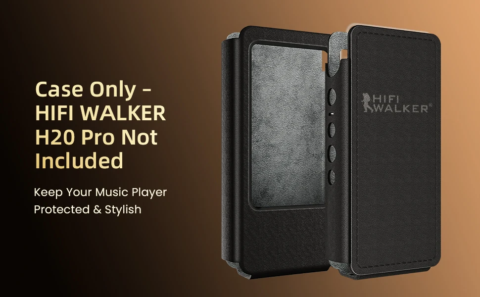 HIFI WALKER Schutzhülle aus PU-Leder für den tragbaren HiFi-Musikplayer H20 Pro, stoßfest und langlebig, Schwarz – Detail 6
