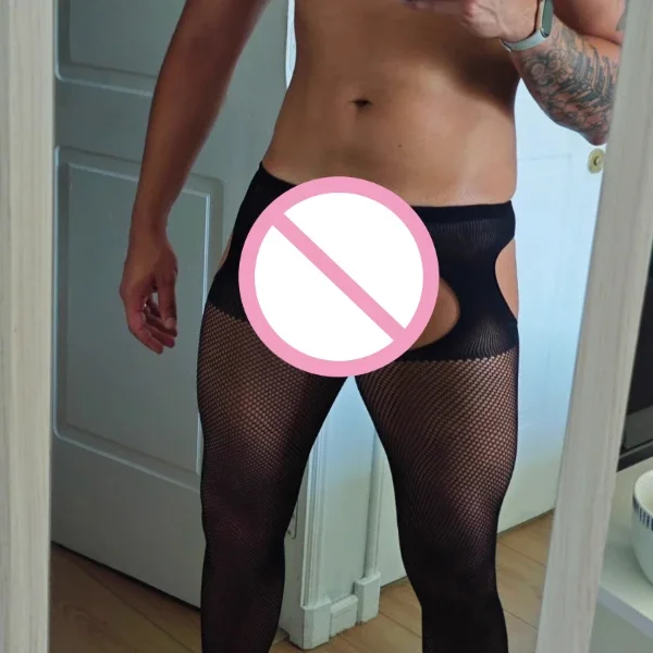Suami Erotis Celana Ketat Pria Klub Kaus Kaki Seksi Bodystockings Pria Stoking Jala Bernapas Pria Terbuka Selangkangan Pantyhose Hombres Calcetines