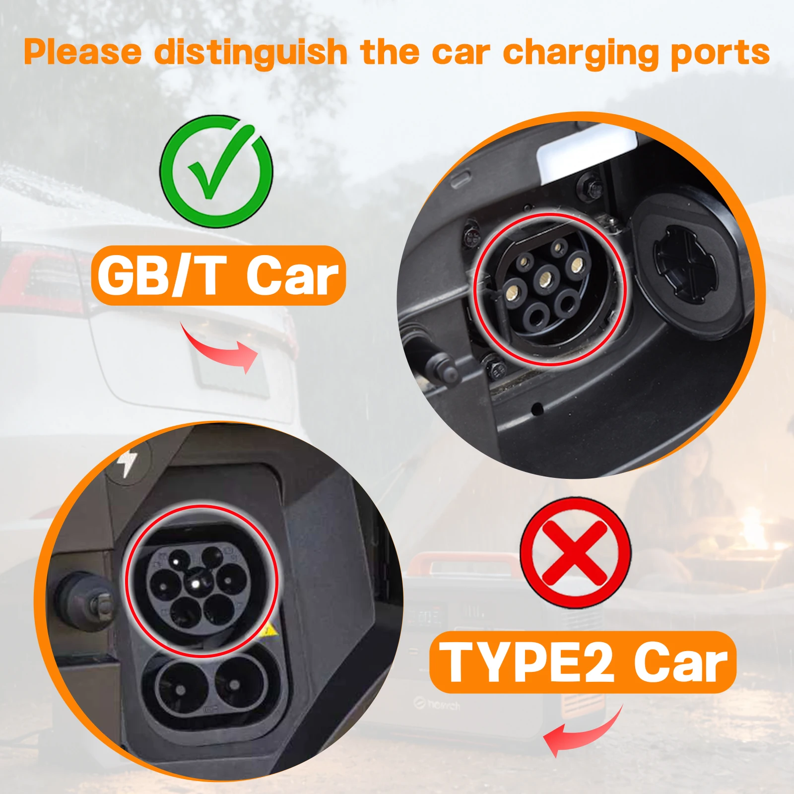 SUSUTOO GB/T EV Discharge Adapter for Chinese EV Cars V2L ZEEKR BYD Li Auto EV GBT car for Camping Use