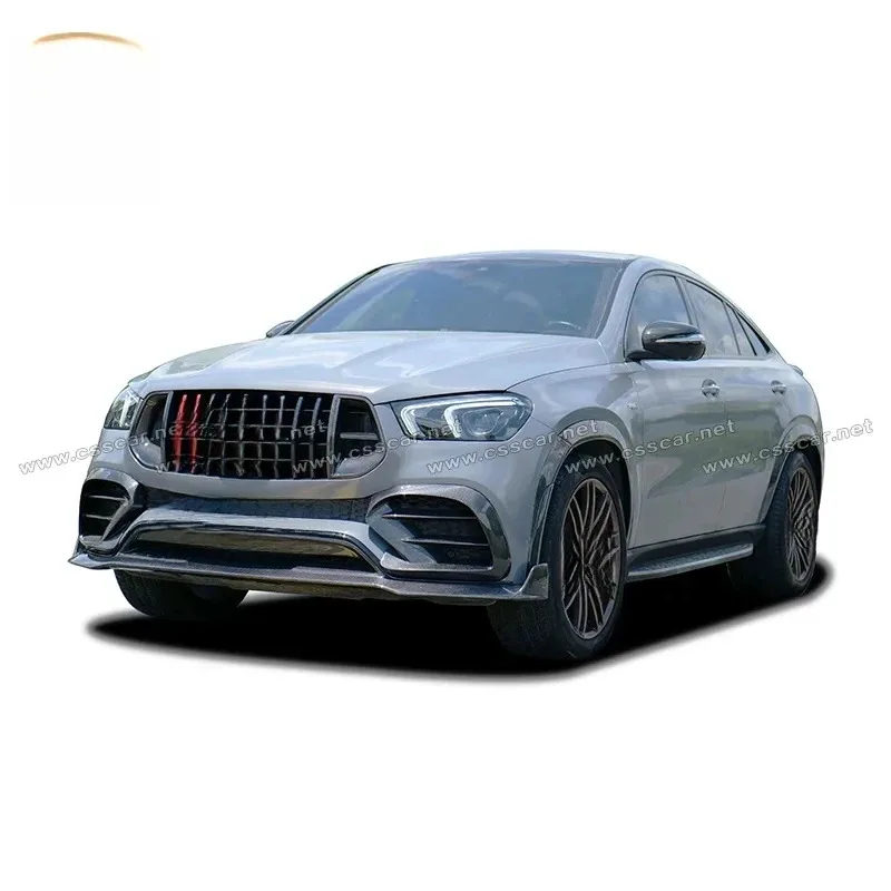 Carbon fiber body kit upgrs MB GLE C167, including front lip, rear lip, wheel arches, and side skirts. view 3