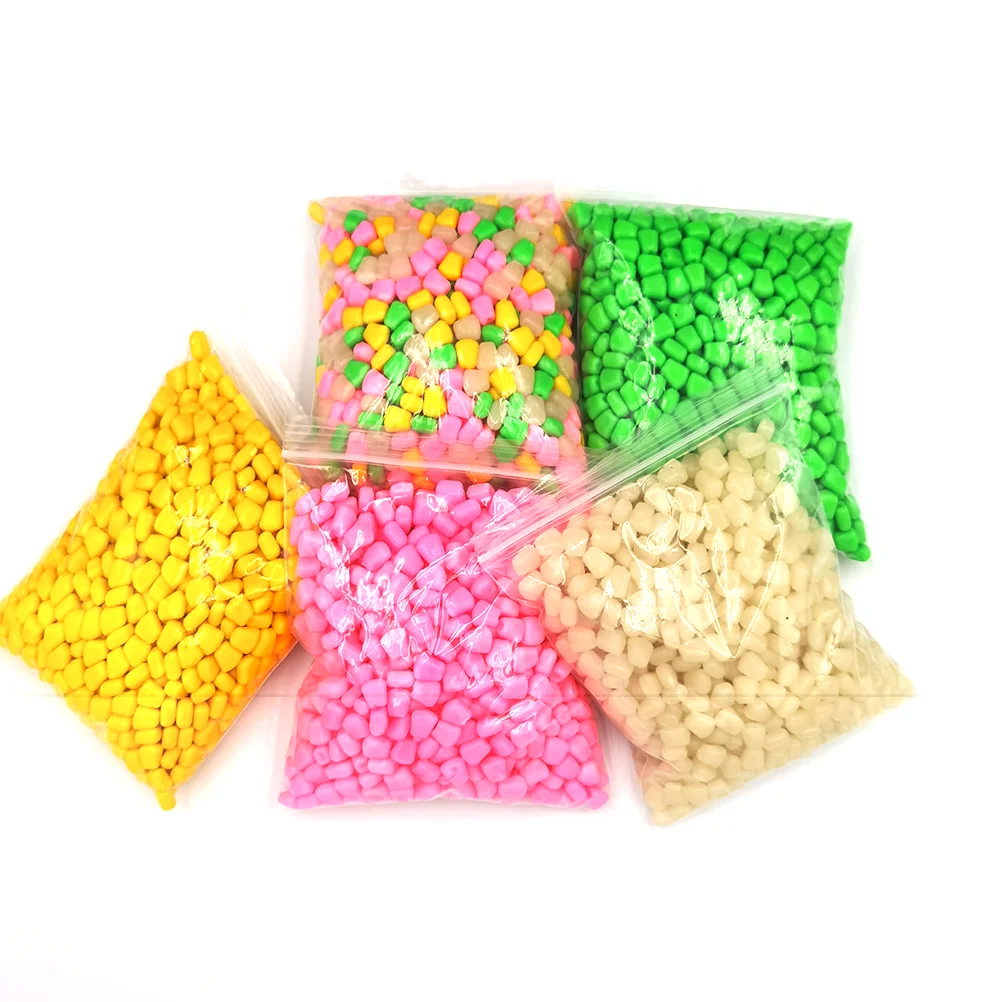 100PCS/lot Flavor Floating Corn Kernels Taste Flavor Articulated Bait Silicone Artificial Baits 1cm 0.3g Soft Fishing Lure Fish